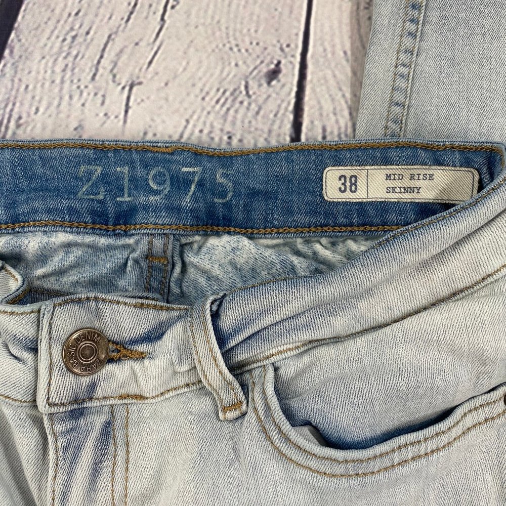 Zara Denim Basic Z1975 Jeans Mid Rise Skinny Blue - Picture 7 of 9